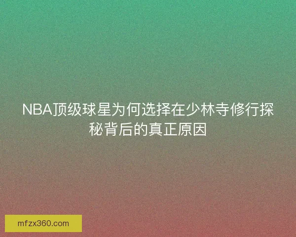 NBA顶级球星为何选择在少林寺修行探秘背后的真正原因 NBA顶级球星为何选择在少林寺修行探秘背后的真正原因